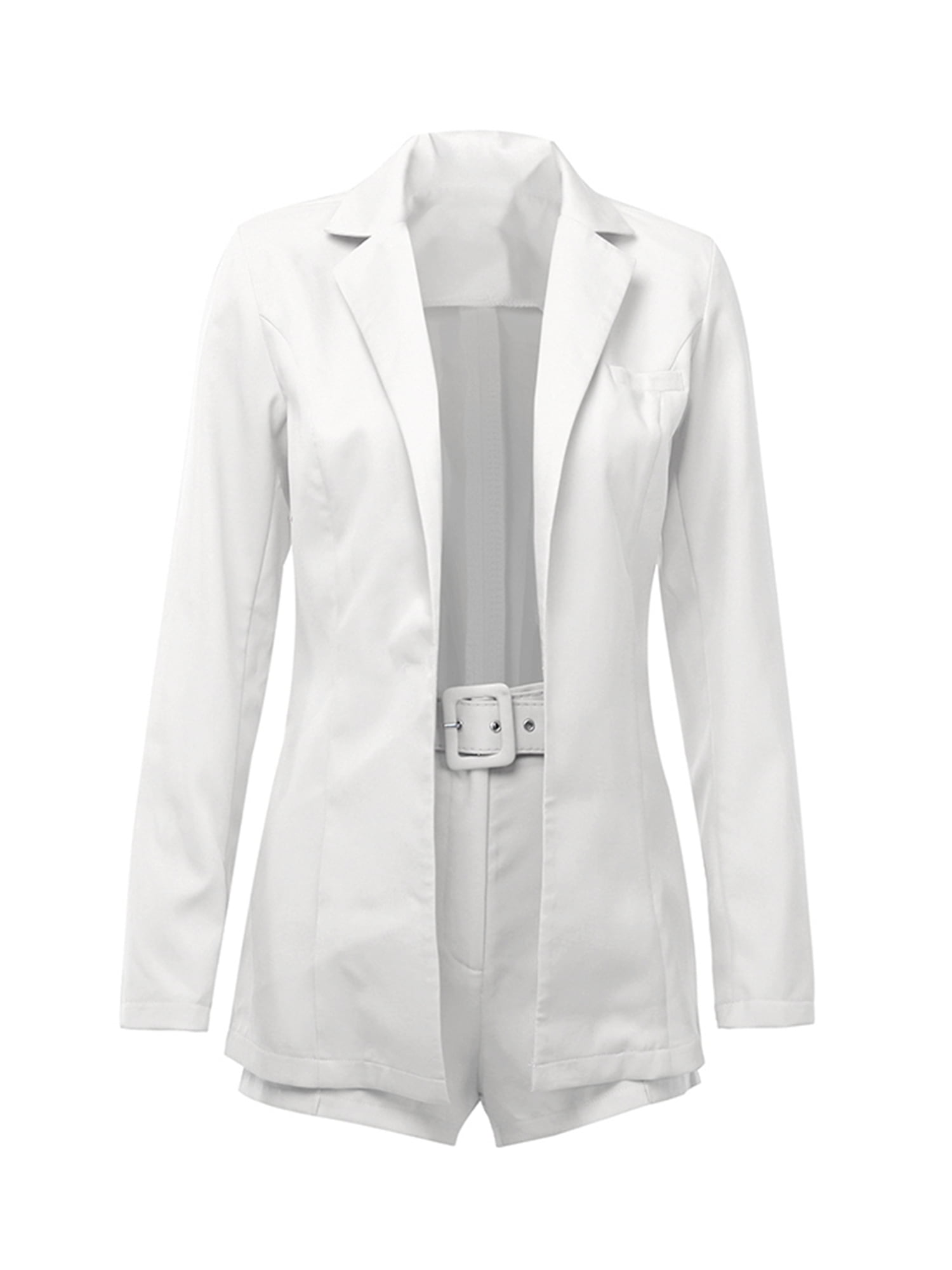 white shorts and blazer set