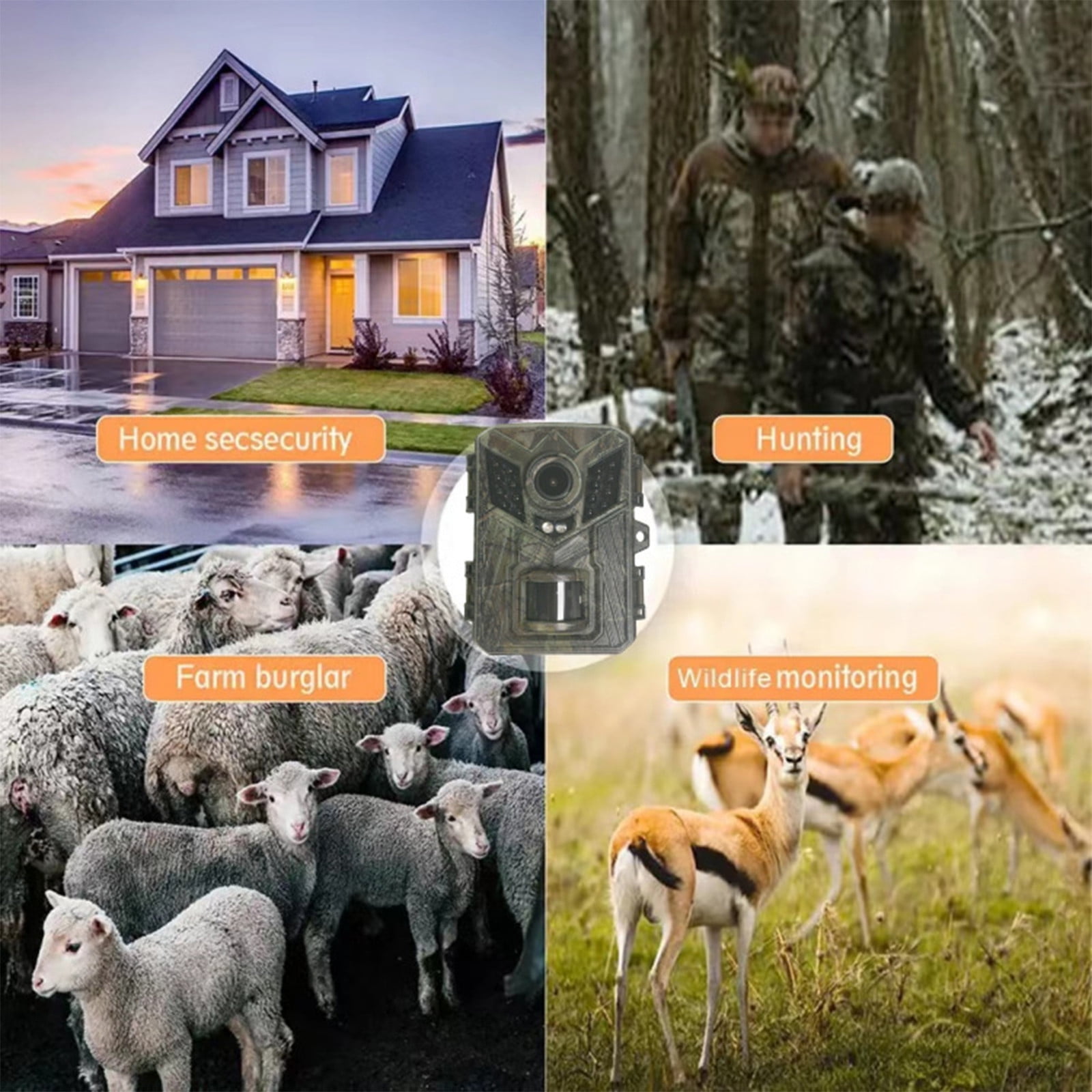 Outdoor Tracking Recording Camera Night Vision PIR Infrared for Wildlife Monitoring Farm and Orchard Surveillance High-Resolution Photography Hunting Trail Cam