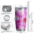 thumbnail image 6 of 20oz Tumbler with Lid and Straw Stainless Maple Pink Steel Vacuum Insulated Water Coffee Tumbler Cup, Double Wall Vacuum Insulated Travel Mug Reusable Tumblers for Ice Drinks, Hot Beverage, 6 of 7