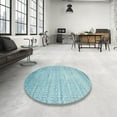 thumbnail image 3 of Ahgly Company Indoor Rectangle Contemporary Blue Green Abstract Area Rugs, 7' x 10', 3 of 6