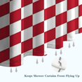 thumbnail image 6 of Red and White Checkered Pattern Modern Waterproof Shower Curtain Set with 12 Hooks, Washable Decorative Bathroom Shower Curtain, 6 of 6