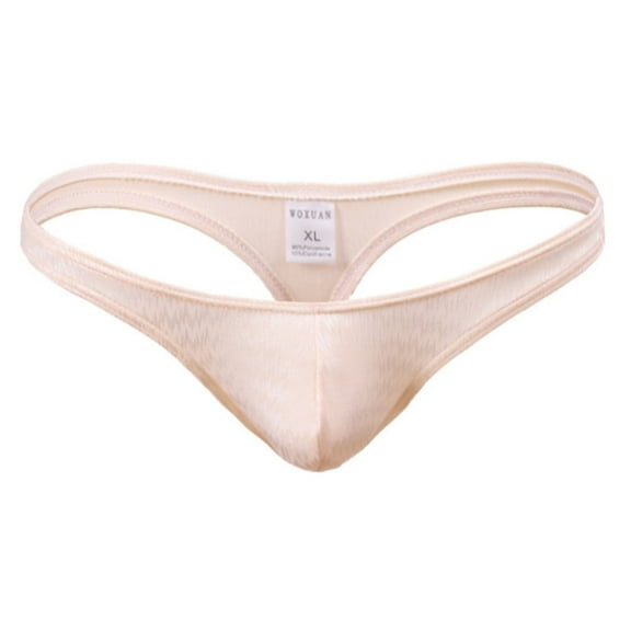 ZQUUVOU Men's T-Back Briefs Breathable Support Pouch Underwear (Gold,M)