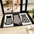 thumbnail image 3 of Super Water Absorbent Bath Mat Cartoon Cat Shower Mat Non-slip Pattern Non-slip Shower Mat Space Saving Fast Drying Bathroom Floor Mat for Home Hotel, 3 of 9