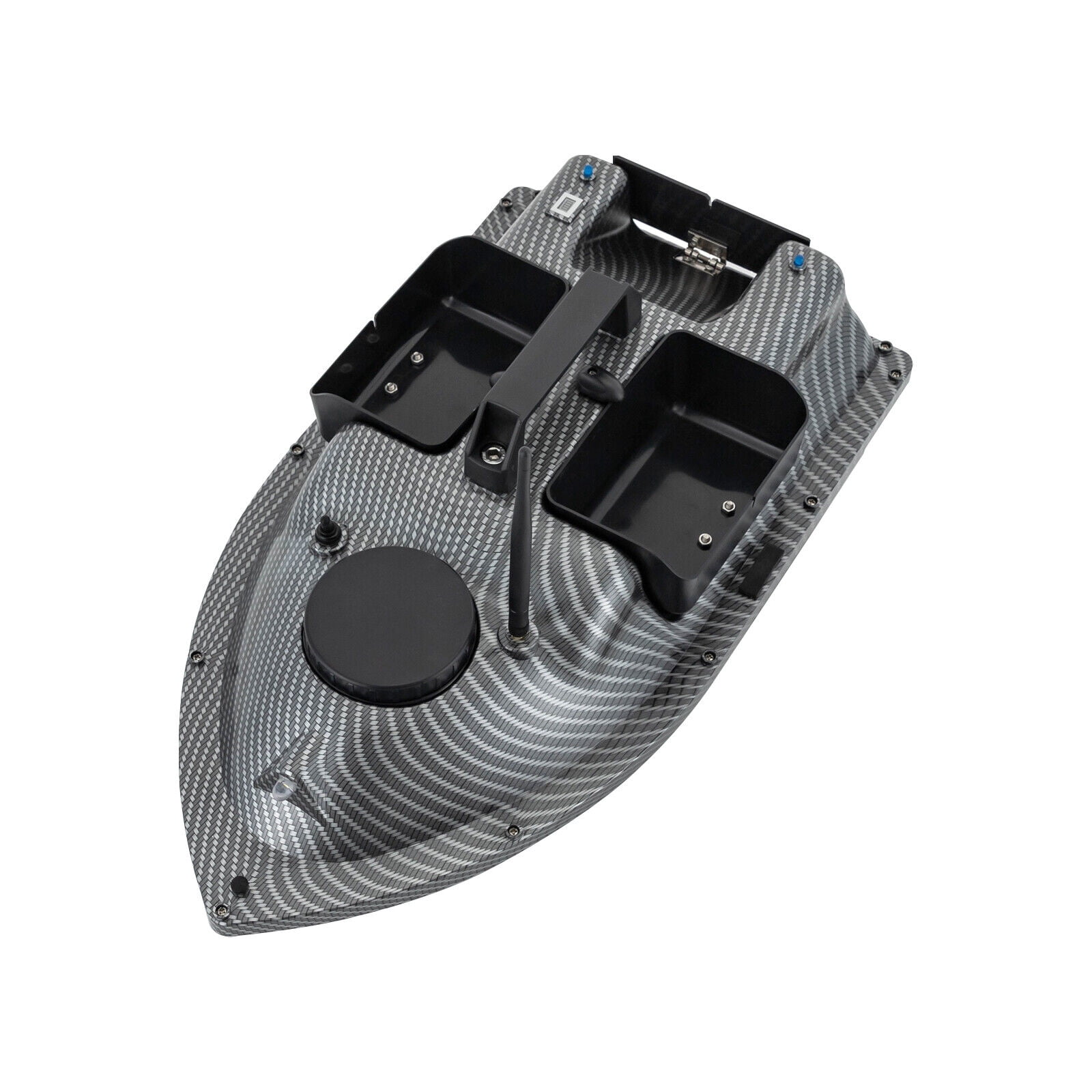 RC Fishing Boat, Gray ABS Fishing Bait Boat, Bait Boat for Surf Fishing 52W Battery Powered Designed with Night Lights