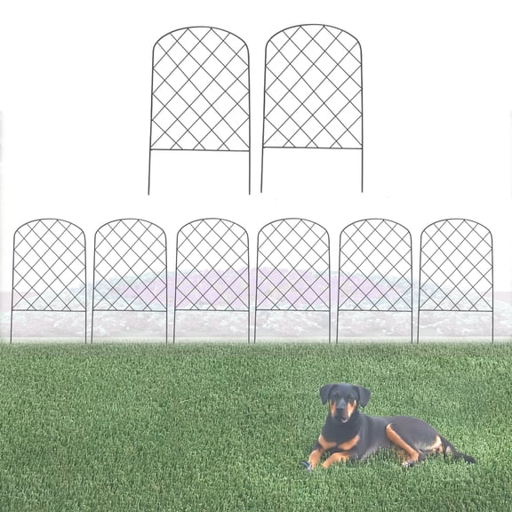 Glamos Wire 12 inch wide Arched Metal Fence 6 panels covers 6 plus feet