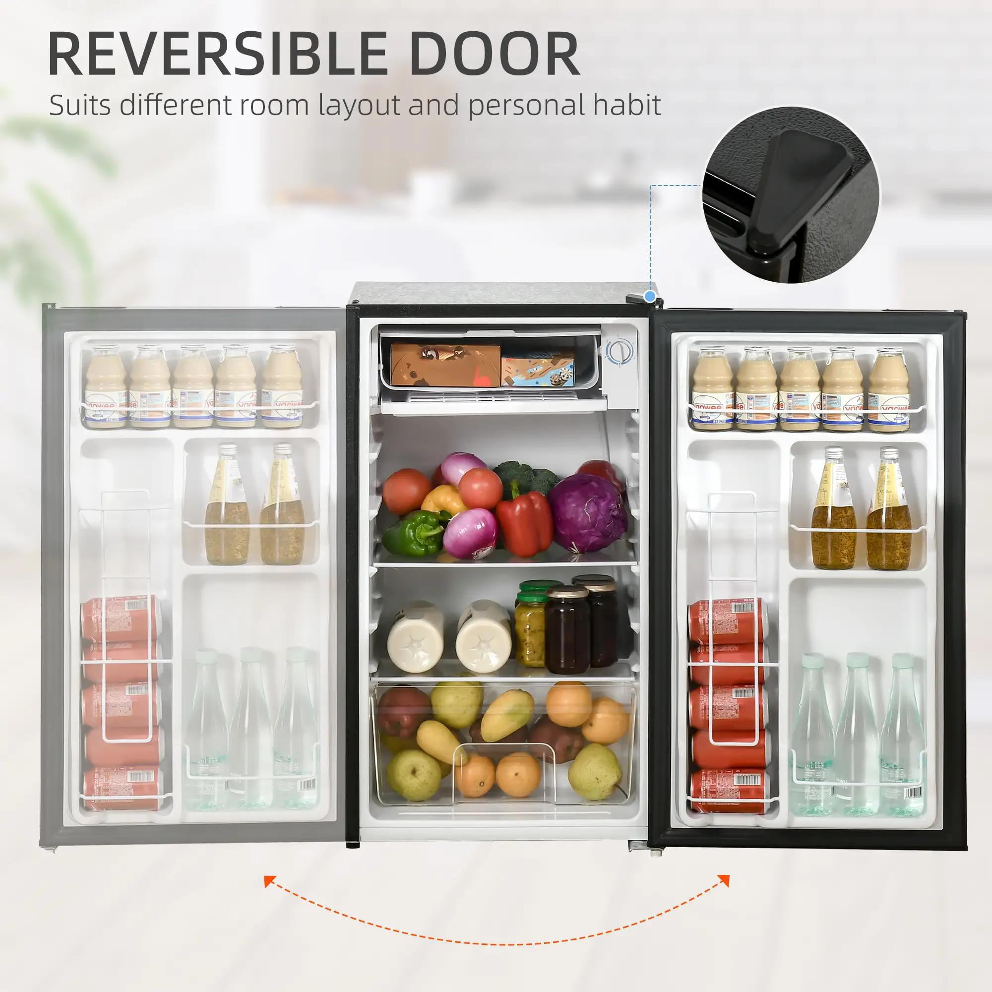 Resenkos 3.2 Cu.Ft Mini Fridge with Freezer, Dorm, Home Office, Energy Efficient, Black