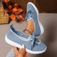 thumbnail image 2 of Xiaoxatg Women's Casual Sneakers Breathable Mesh Comfortable Walking Shoes Lace Up Design for Daily Activities and Versatile Styling 9.5 Light Blue, 2 of 9