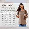 thumbnail image 6 of SHIBEVER Women T-Shirts Summer Short Sleeve Tops Casual Loose Tunic Tops Side Split Ladies Comfortable Crewneck Tops Blouse Khaki S, 6 of 8