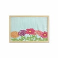 thumbnail image 1 of Floral Vintage Wall Art with Frame, Colorful Flowers and Leaves Botanical Illustration, Printed Fabric Poster for Bathroom Living Room, 35" x 23", Pale Blue and Multicolor, by Ambesonne, 1 of 2