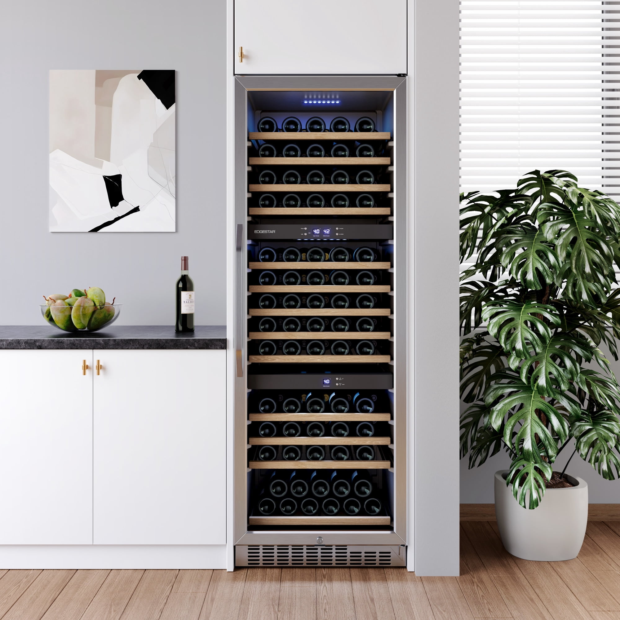 Edgestar Cwr1432tz 24" Wide 131 Bottle Capacity Built-In Triple Zone Wine Cooler -