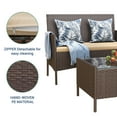 thumbnail image 2 of Elposun 4 Steel Sectional Outdoor Conversation Sets with Chair and Loveseat, Brown/Beige, 2 of 8