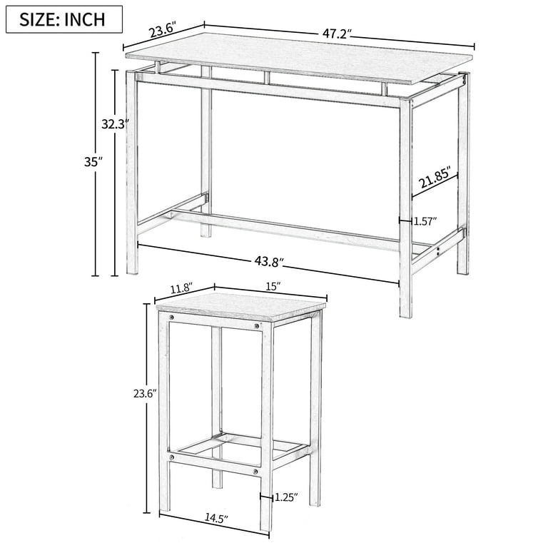 Standard height of store mini bar table