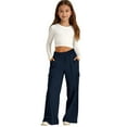 thumbnail image 2 of UACY Girls Wide Leg Sweatpants Cute Baggy Sweat Pants Straight Leg Petite Lounge Pants High Waisted Joggers with Pockets, 2 of 9