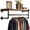 Black-30 Inch, variant on Black 30 Inch Wall Mounted Clothes Rack Industrial Pipe Garment Bar with Wood Shelf