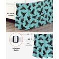 thumbnail image 3 of Halloween Crows Bed Skirt Retro Classic Watercolor Art Teal Texture Bed Skirts King Size 18 Inch Drop, Wrap Around Dust Ruffle&nbsp;Bedskirt with Adjustable Elastic Belt for Queen Size Beds, 3 of 7