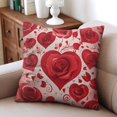 thumbnail image 6 of Valentine's Day Heart Roses Throw Pillow Covers 20"x20", Set Of 4, Linen Study Sofa Cushion Cover Indoor Living Room Home Decor, 6 of 7