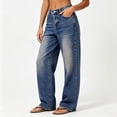 thumbnail image 5 of JOANKDMI Bootcut Jeans for Women Vintage Baggy Wide Leg Washed Button Fashion Bottoms Casual Classic Versatile Summer Denim Pants with Pockets, 5 of 8