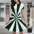 thumbnail image 2 of Aesthetic Grey Green And White Sunburst Women's Classic Swing Skater Dress Casual Work Party Cocktail Dresses, 2 of 6