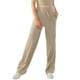 thumbnail image 5 of Pantalones deportivos de cintura alta con cordón y color piel para mujer, pantalones holgados de pierna ancha de color liso para fitness, pantalones ajustados para correr y adelgazar para yoga, 5 of 5