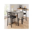thumbnail image 2 of Eastvita Space-Saving 3-Piece Counter Height Dining Set Bar Table/Stools/Storage for Breakfast Nooks, 2 of 7