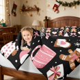 thumbnail image 3 of Manfei Gingerbread Twin Comforter Sets Christmas Bedding Set, Purple Pink 2-Pieces 1 Comforter and 1 Pillowcase, Black Reversible, 3 of 6