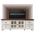 thumbnail image 5 of Buildhom Farmhouse TV Stand and Coffee Table Set of 4, Rustic Wood Entertainment Center with End Tables for Living Room, White, 5 of 7