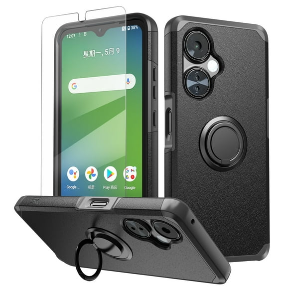 For OnePlus Nord N30 5G Case Cover Tough Hybrid With Ring Stand Tempered Glass