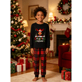 thumbnail image 2 of AIGUR Christmas Pajamas for Family Long Sleeve Cartoon Elk Print Tops + Buffalo Plaid Pants Set Winter Sleepwear, 2 of 9