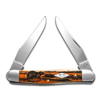 Case XX Knives Muskrat Scene Orange Bone Stainless 1/500 Pocket Knife