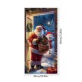 thumbnail image 3 of Uklsqma Christmas Door Sticker Curtain 90X185Cm Polyester Holiday Hanging Tapestry Multicolor Reusable Xmas Decor with Reindeer Santa Claus Patterns | Party Room Home Decoration, 3 of 6