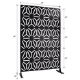 thumbnail image 3 of Tcbosik Outdoor Freestanding Metal Privacy Screen, Decorative Privacy Fence and Room Divider for Patio, Garden, Balcony, Backyard, 76"H x 48"W, Black, 3 of 8
