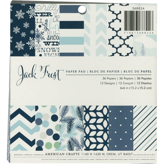 American Crafts Christmas 6 x 6 Paper Pad Jack Frost
