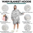 thumbnail image 5 of Wearable Oversized Blanket,White Gothic Hand Butterfly Pattern Wearable Blanket Hoodie for Adults,Cozy Hooded Blankets with Super Pockets,Super Warm Fuzzy Pullover for Women & Men, 5 of 6