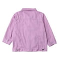 thumbnail image 5 of Cropped Jacket, Yigetop Women's Spring and Summer Top Denim Three Quarter Sleeve Coat Jean Jacket Women Purple M, 5 of 9