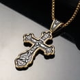 thumbnail image 5 of Vintage Jesus Cross Pendant Necklace 14K Yellow Gold Chain Punk Biker Amulet Orthodox Jesus Men Necklace Jewelry Gift, 5 of 6