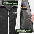 thumbnail image 3 of APEXUP Packable Rain Jacket, Waterproof Lightweight Hooded Raincoat with Reflective, 3X-Large, 3 of 7