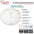 thumbnail image 4 of 19 1/2" Ticor S640 Belfast Series Ceramic Undermount Oval Vanity Sink, 4 of 5