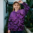 thumbnail image 2 of Uorisanigo Girls Sweatshirts Long Sleeve Pullover Crop Tops Lightweight Purple Black Bat Quarter Zipper Cropped Sweatshirt Fall Winter Clothes Oversized Half Zip Up Hoodies No Hood, 2 of 7