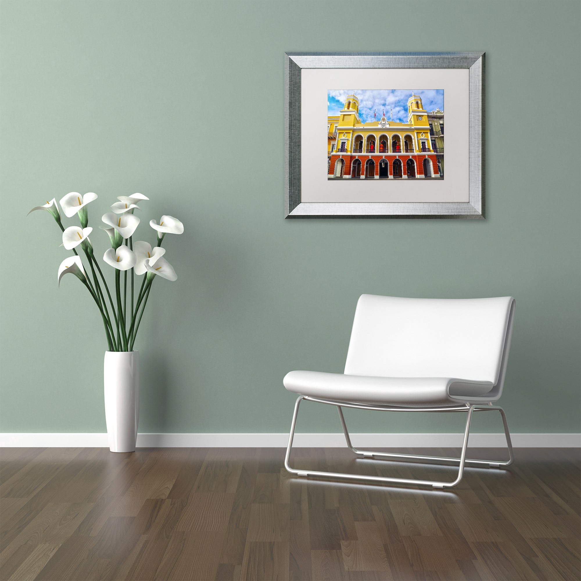 Trademark Fine Art "Alcaldia de San Juan" Canvas Art by CATeyes, White Matte, Silver Frame