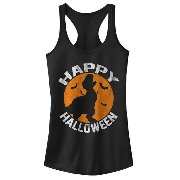 Junior's Toy Story Halloween Rex Silhouette Racerback Tank Top Black Small
