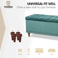 thumbnail image 6 of TCHOSUZ 4 inch / 10cm Wooden Furniture Legs, Pack of 4 Brown Solid Wood Turned DIY Replacement Bun Feet with M8 Hanger Bolts & T-Nuts or Sofa Couch Cabinet Recliner Ottoman Riser, 6 of 6