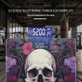 thumbnail image 3 of High Precision Body Weight Scale Smart Bathroom Scales with Large LCD Display(400lbs),Decorative for Bedroom-Skull Surrounded By Purple And Pink Flowers, 3 of 4