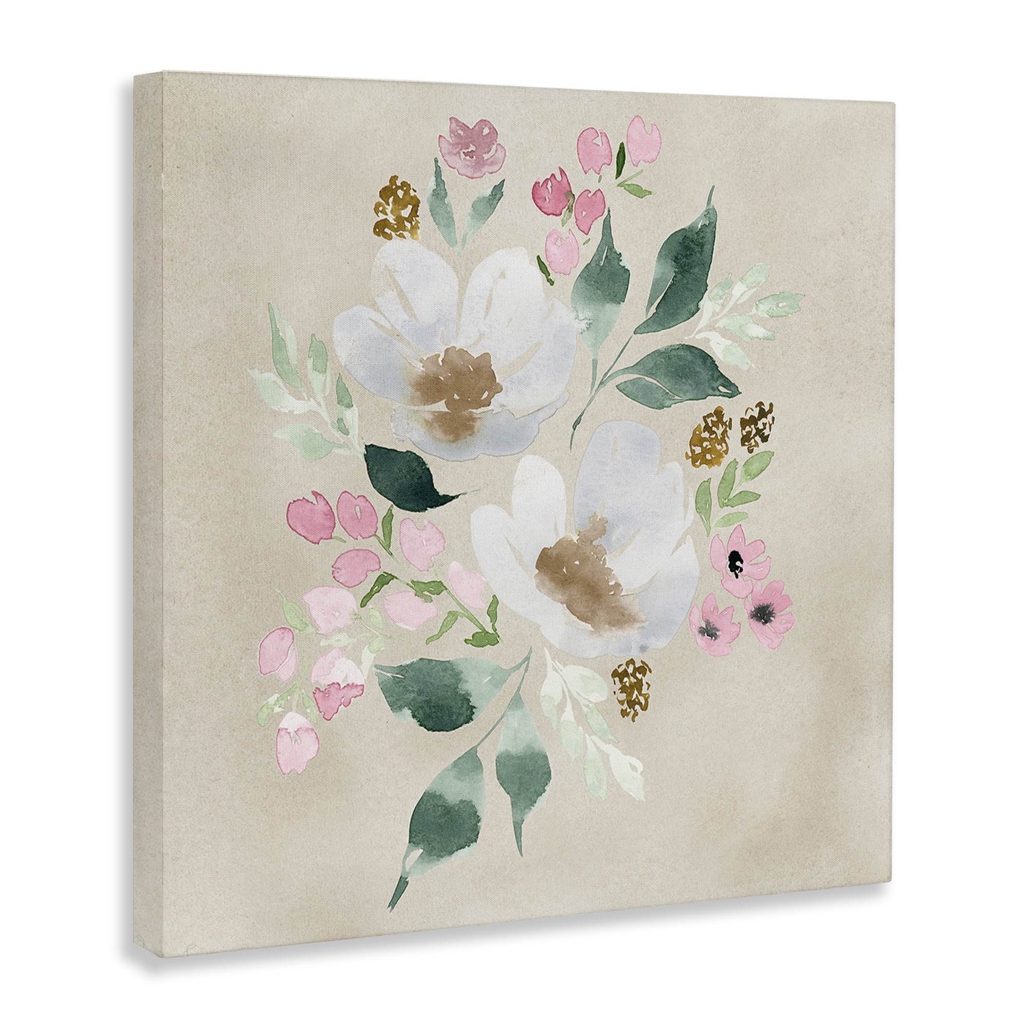 Stupell Industries Neutral Floral Beauty Botanical & Floral Painting Gallery Wrapped Canvas Art Print Wall Art, 30 x 30