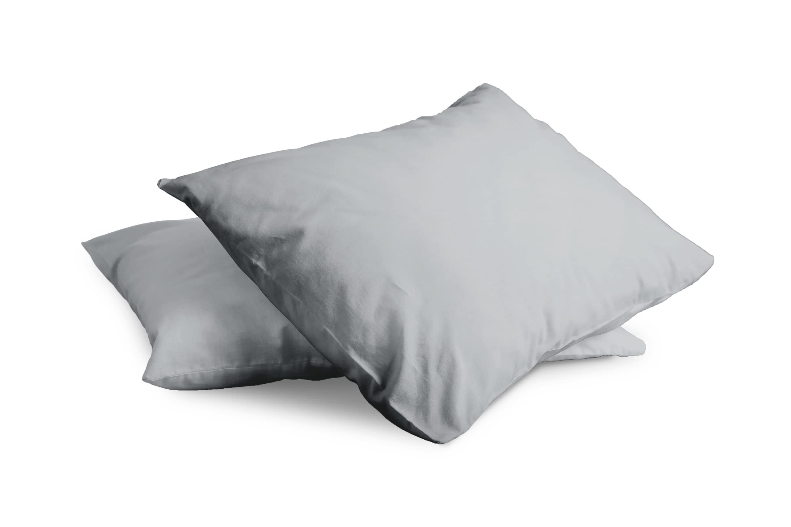 Superity Linen Pillow Cases Standard Size - Open Enclosure - 2 Pack - 100% Soft and Comfortable Premium Cotton - Grey