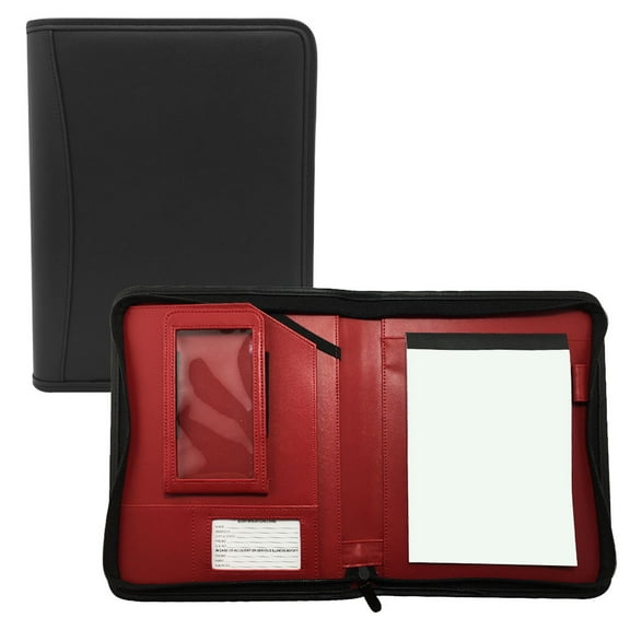 MSP Junior Business Padfolio with Touch Sensitive Phone Sleeve, Zipper Around Closure (MSP100-RD)