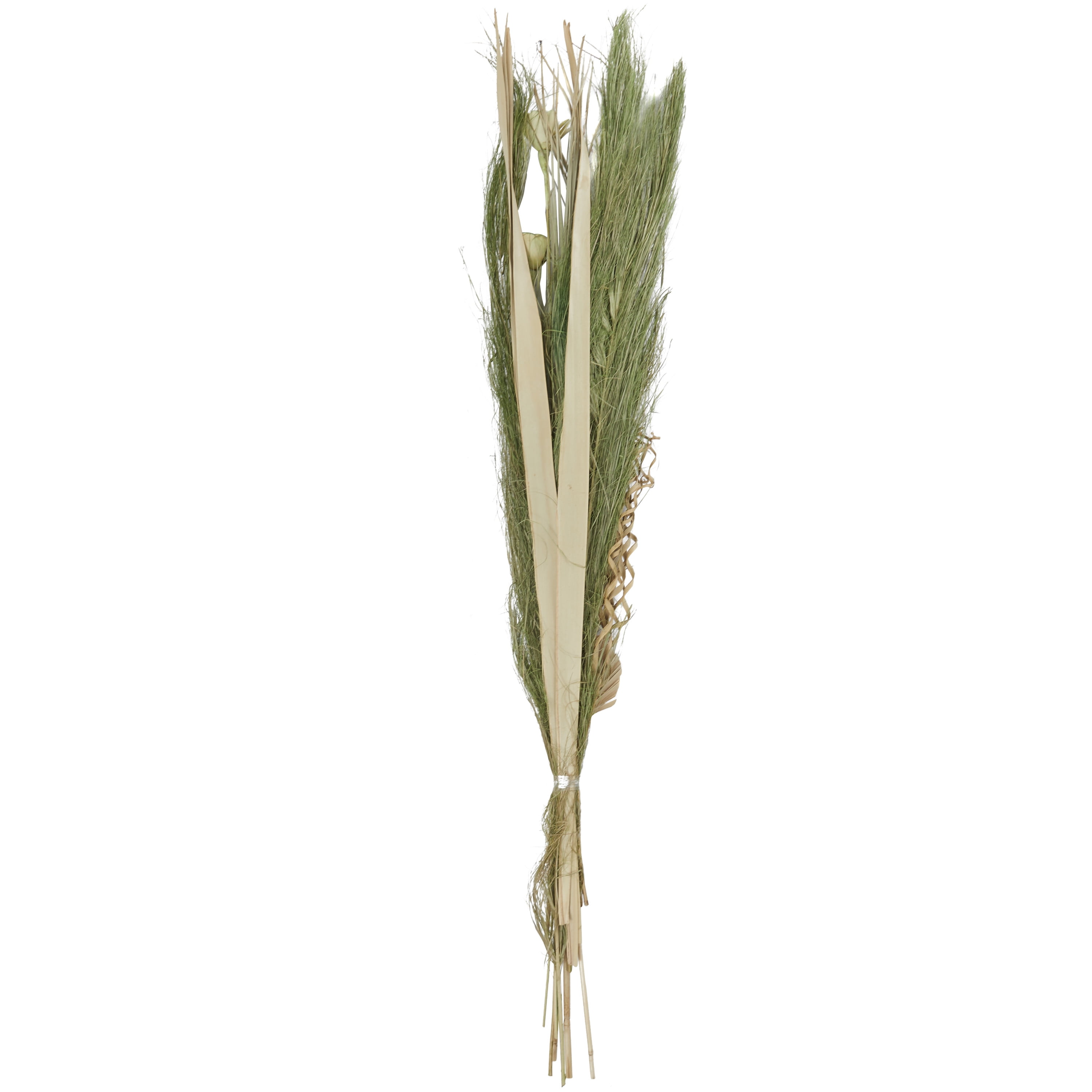 60" Handmade Tall Assorted Bouquet Dried Plant Natural Foliage Pampas Grass Bouquet with Palm Leaf Accents, by DecMode