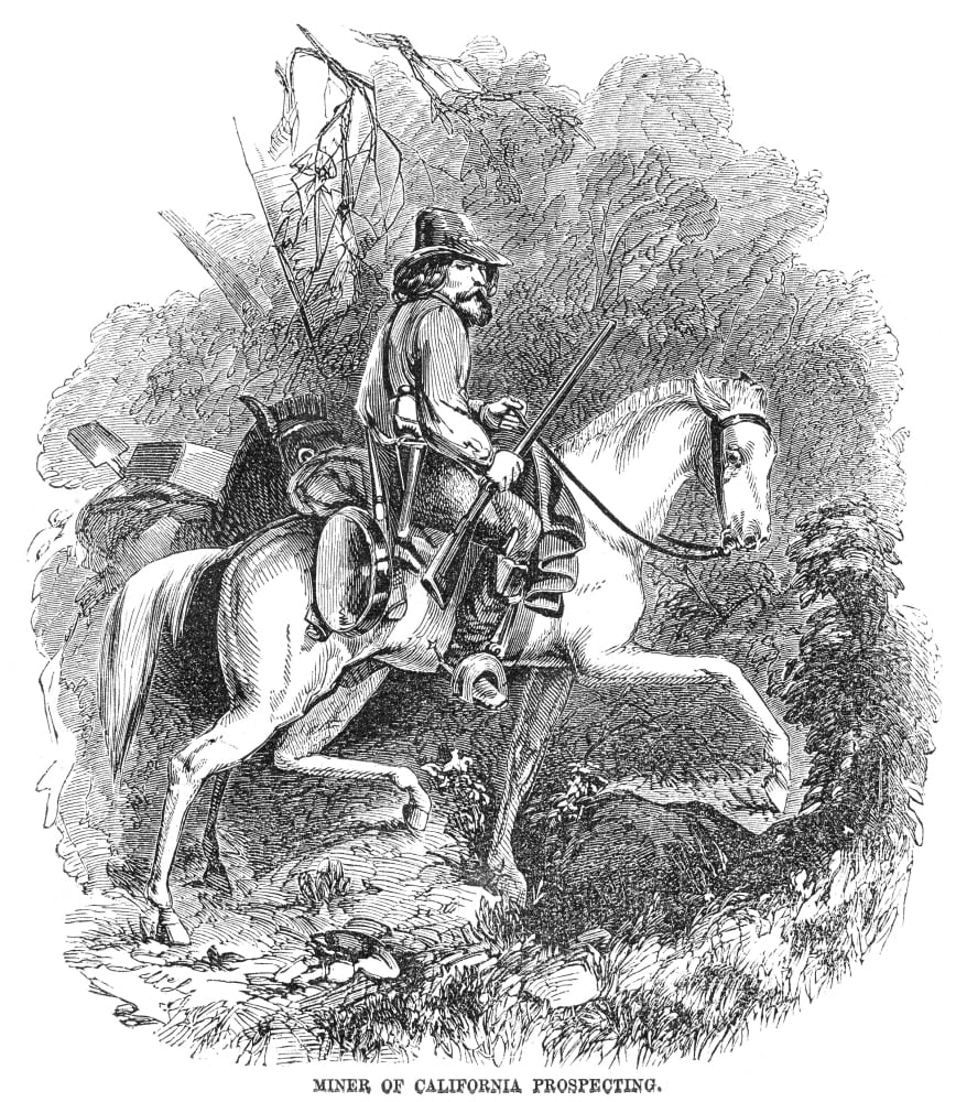 California Gold Rush, 1853. /Na California Forty-Niner ...