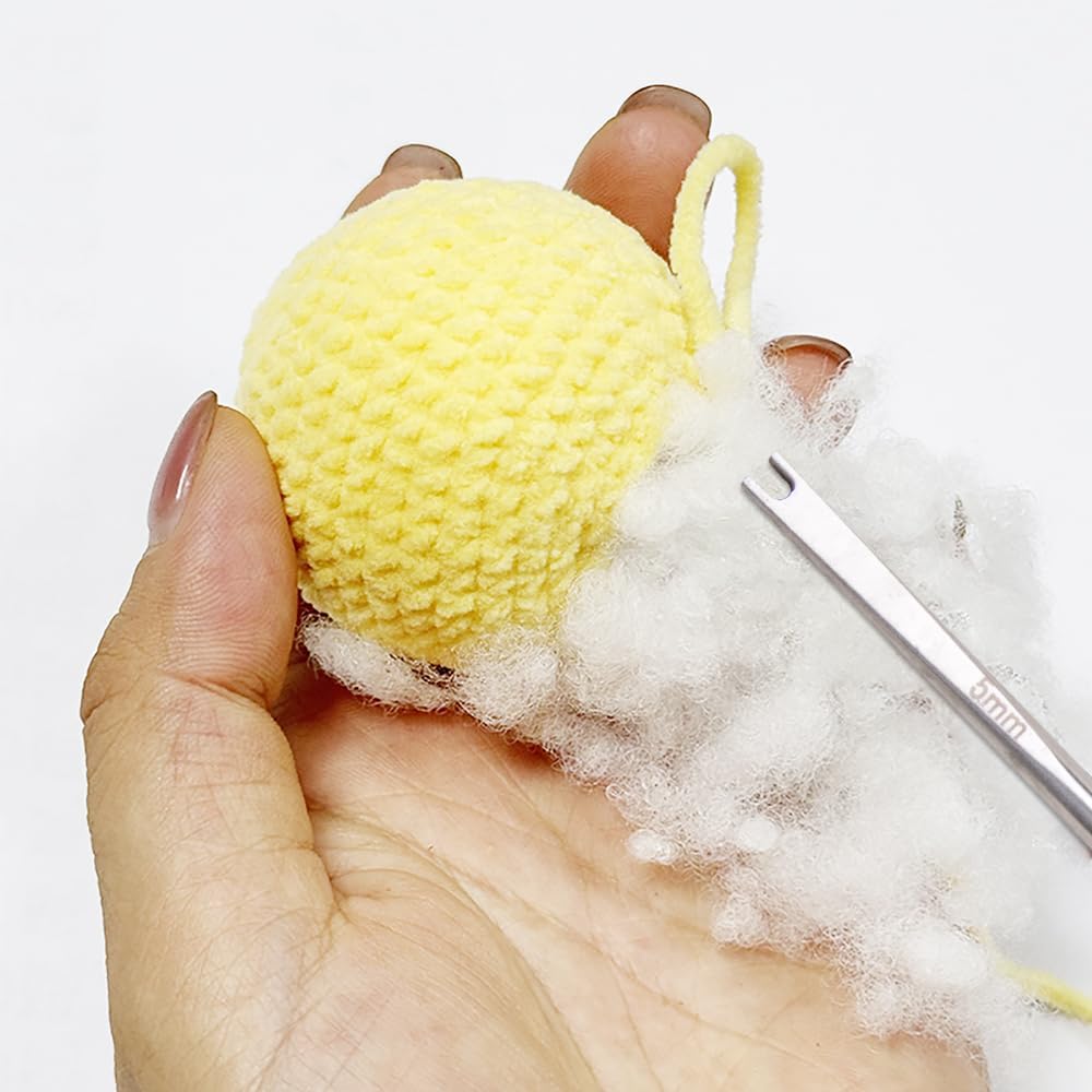 ABCISI 3Pcs Versatile Cotton Stuffing Tool for DIY Handcrafts,Crochet Projects Includes 3mm 4mm 5mm,Cotton Filler Tools for Sewing Crafting,Crocheting Knitting Tool,Ergonomic Wood Handle Doll Crochet
