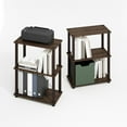 thumbnail image 4 of Furinno Turn-S-Tube 3-Tier Compact Multipurpose Shelf Display Rack with Square Tube, Black Walnut/Brown, Set of 2, 4 of 6