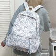 thumbnail image 6 of Yucurem Aesthetic Floral Backpack for Women, Large Capacity Nylon Kawaii Backpack, Multiple Pockets Laptop Backpacks for Shopping Travel Work, 11.42x5.51x16.14inch, 6 of 7